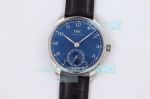 ZF Factory Replica IWC Portuguese Automatic 40mm Watch SS Blue Dial Black Leather